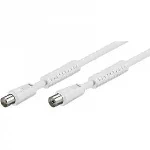 Goobay Cable Coaxial Antena con Ferrita 1.5m Blanco
