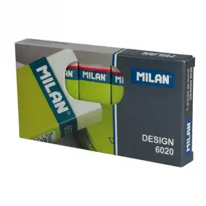 Milan Caja de 5 Gomas de Borrar Nata Design 6020 Para dibujo con Funda de Cartón y Envueltas