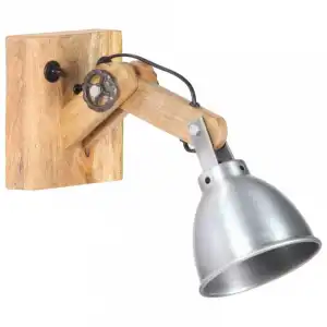 VidaXL Lámpara de Pared Industrial E27 Madera/Plateado