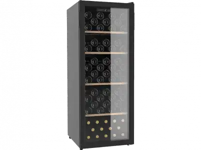 Vinoteca - La Sommeliere SLS106, Sistema Ventilado, LED, Puerta reversible, 106 botellas, Negro
